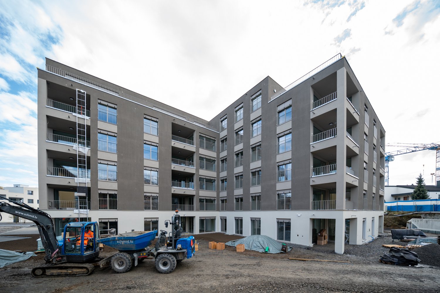 Fassade des neuen MFH in Buchrain