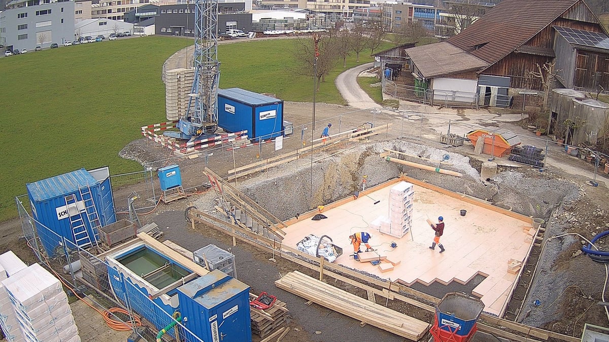 Bodenplatte beim Neubau eine EFH in Littau