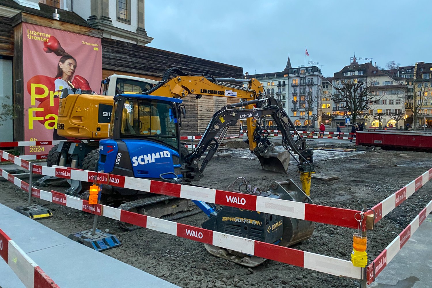 Sanierungsarbeiten an der Bahnhofstrasse in Luzern