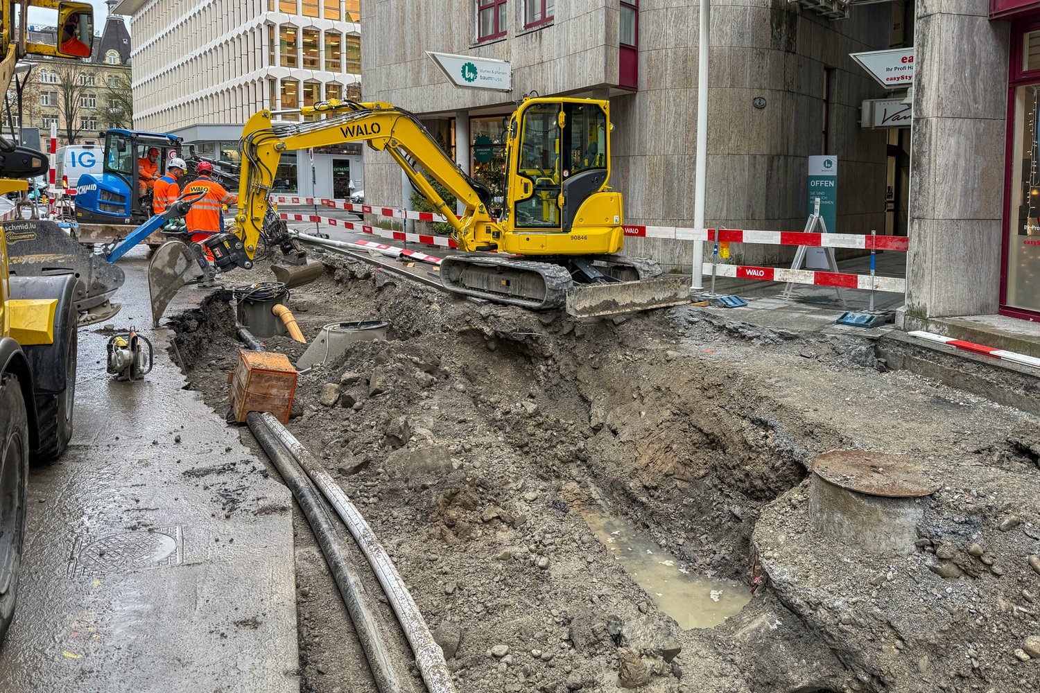 Sanierungsarbeiten an der Bahnhofstrasse in Luzern