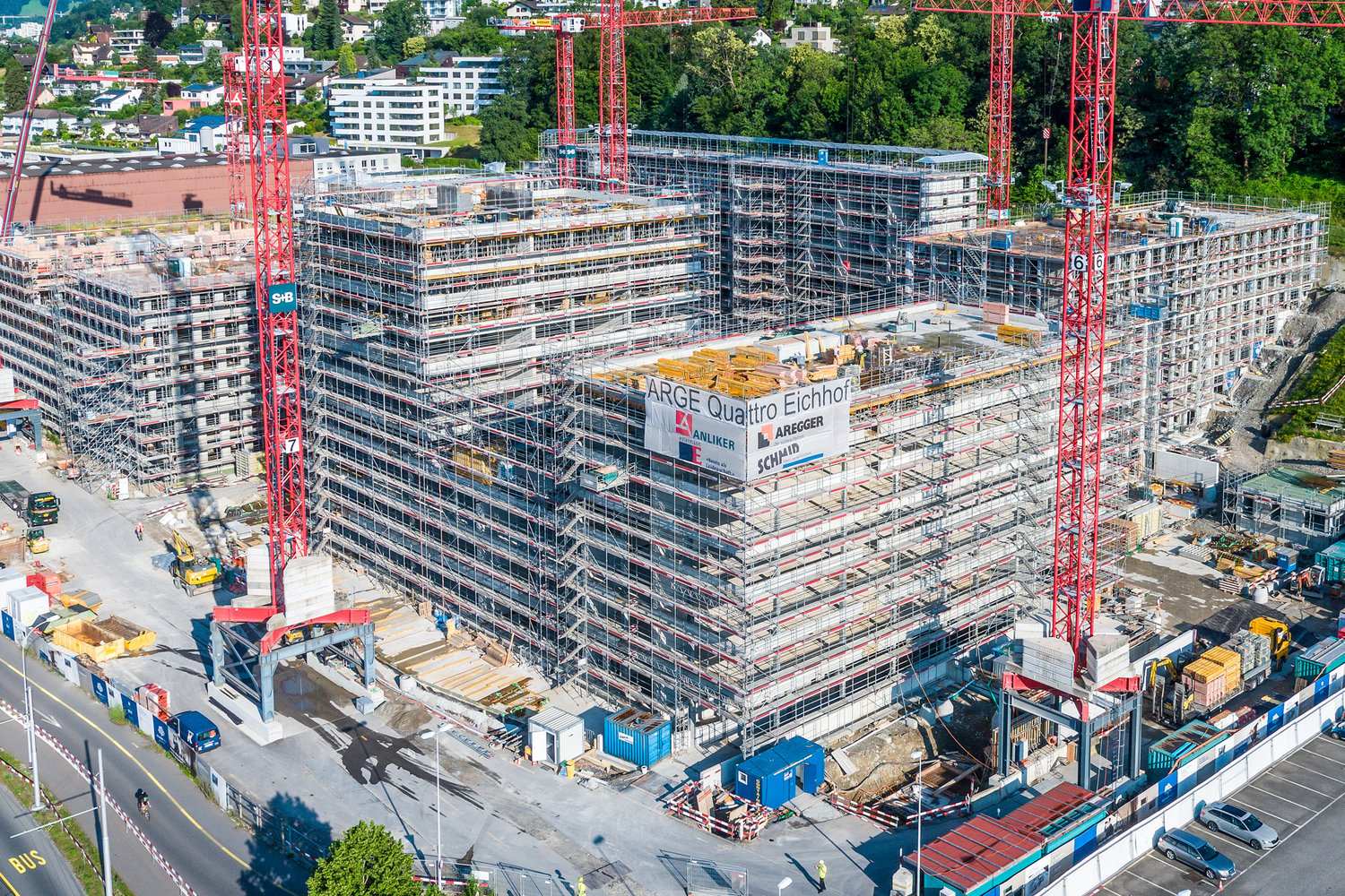 Luftaufnahmen der Überbauung Eichhof-West in Luzern-Kriens