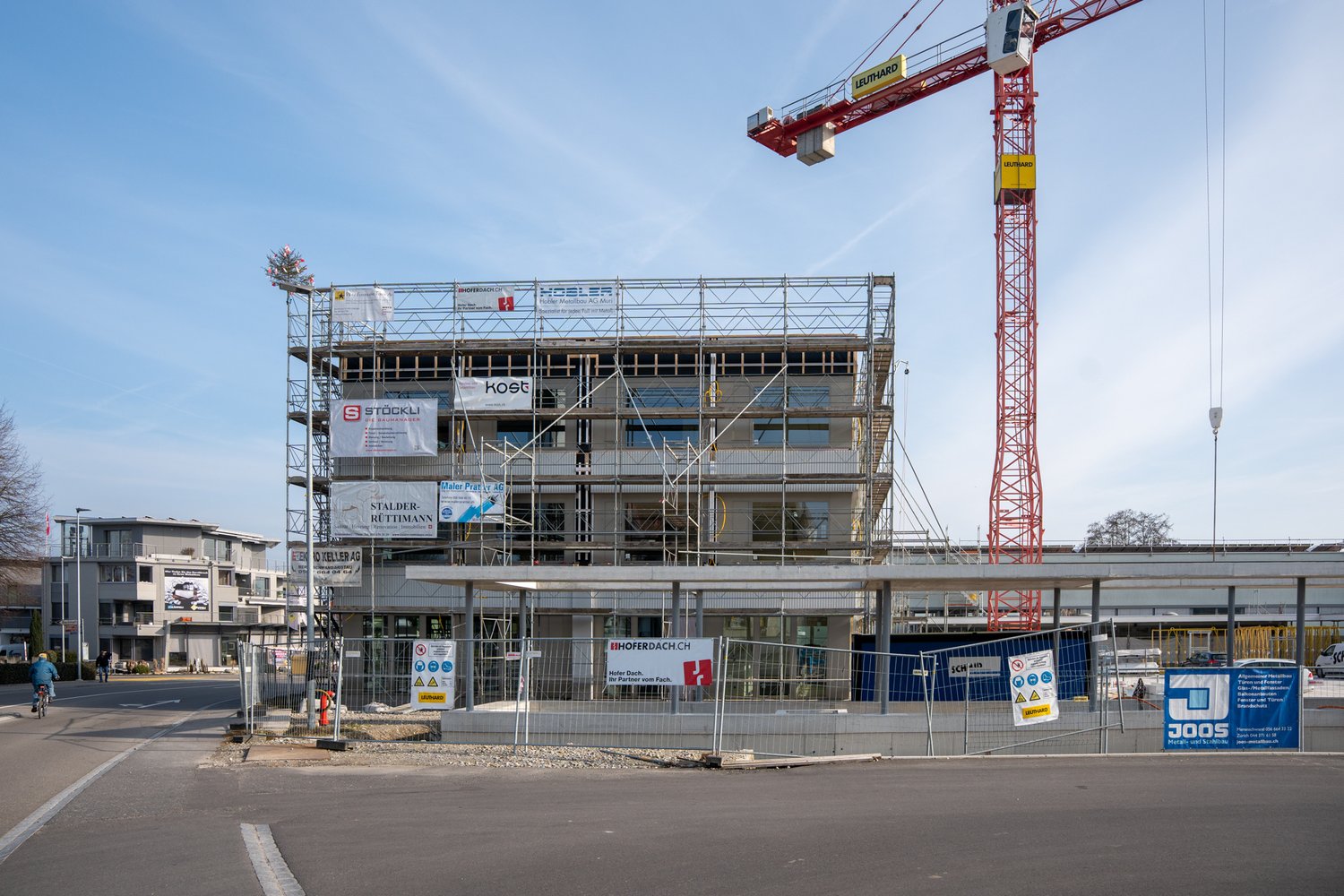 Fassade beim Neubau Schulhaus in Merenschwand